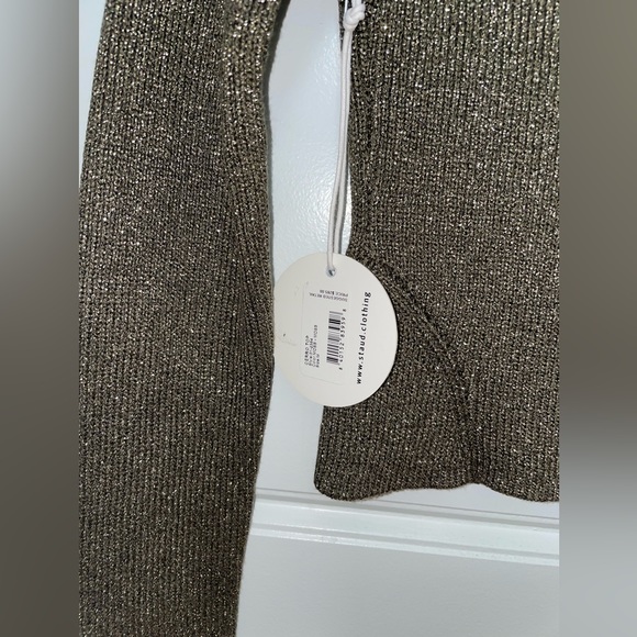 STAUD Cerro Long Sleeve Metallic Sweater Top NWT Size Medium - Picture 5 of 5